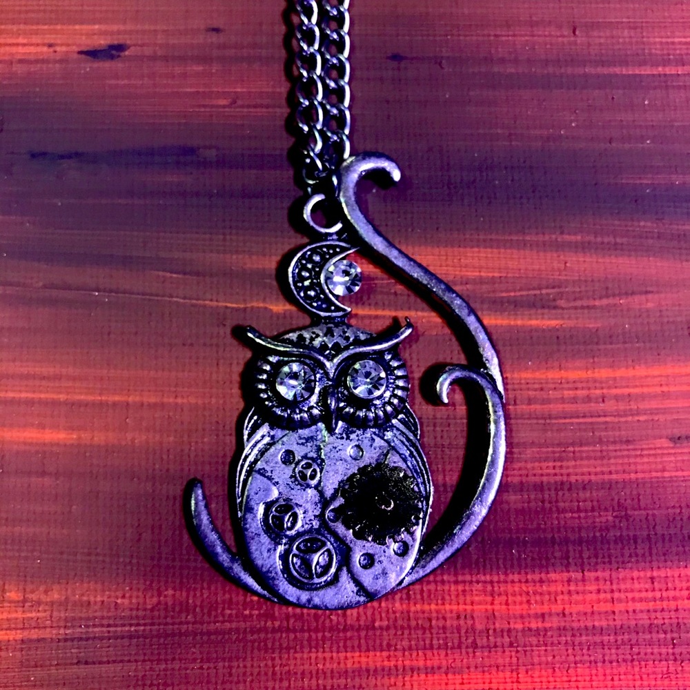 Owl Clock Necklace